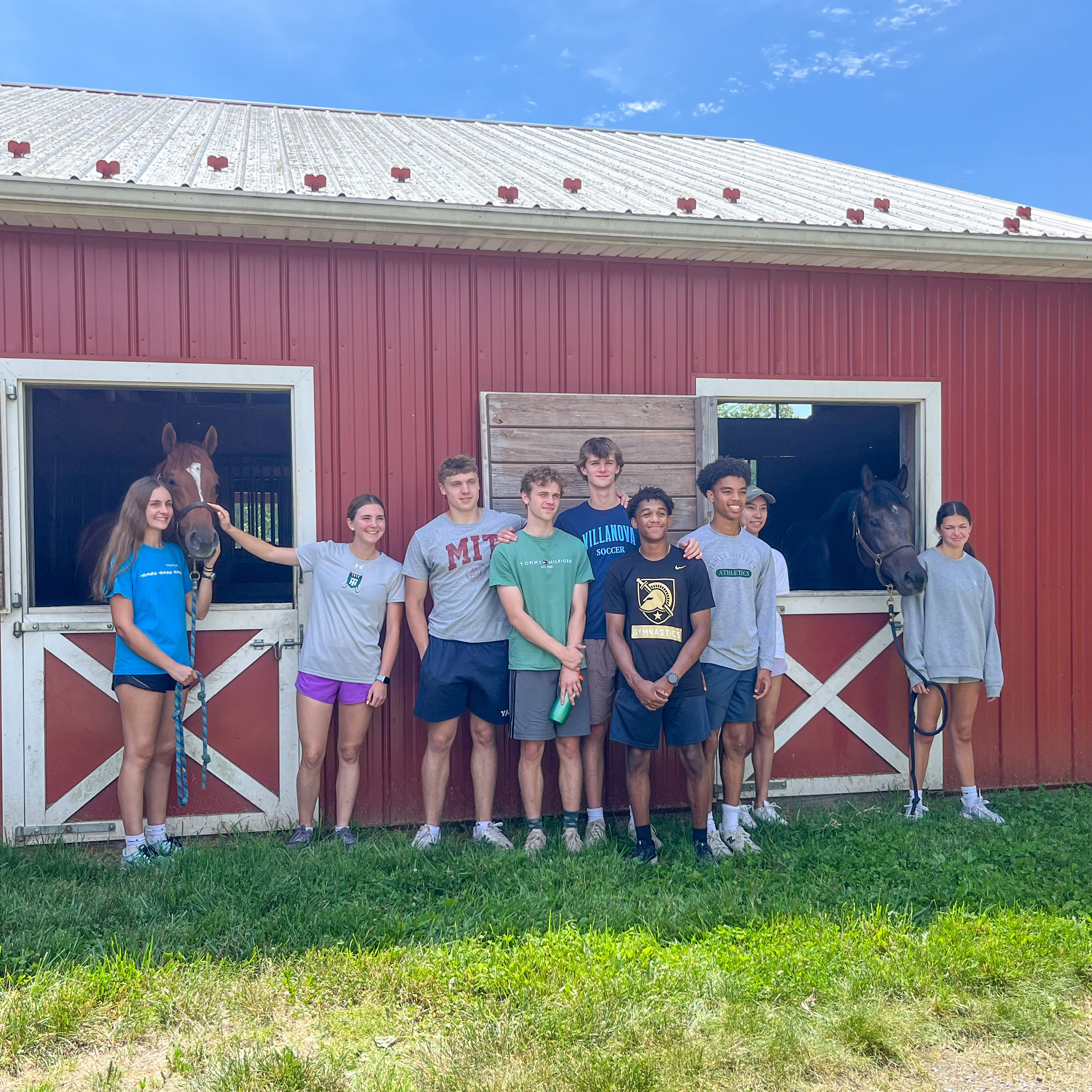 Upper school students learning in the outdoor facilities in an experiential way.